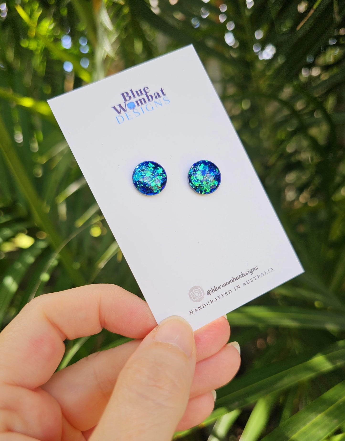 Chameleon Glitter Resin Domed Studs 12mm