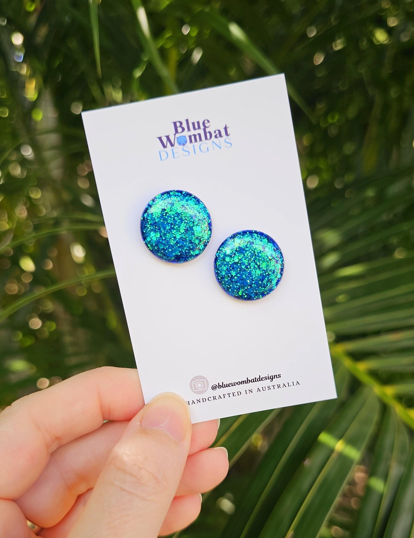 Chameleon Glitter Resin Domed Studs 20mm