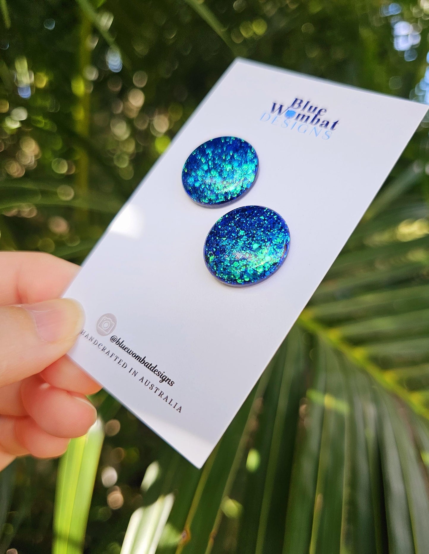 Chameleon Glitter Resin Domed Studs 20mm