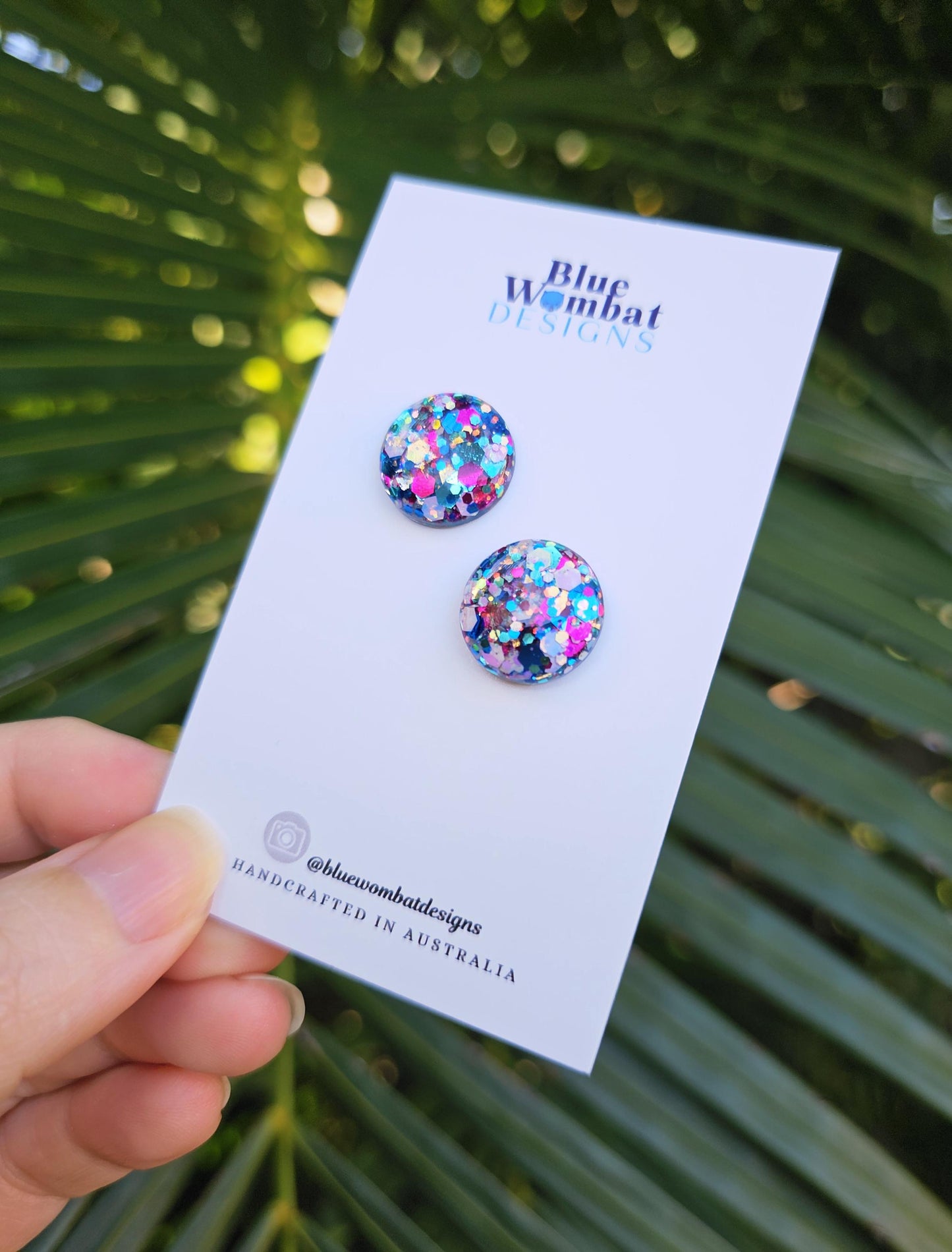 Glitter Resin Domed Studs 16mm