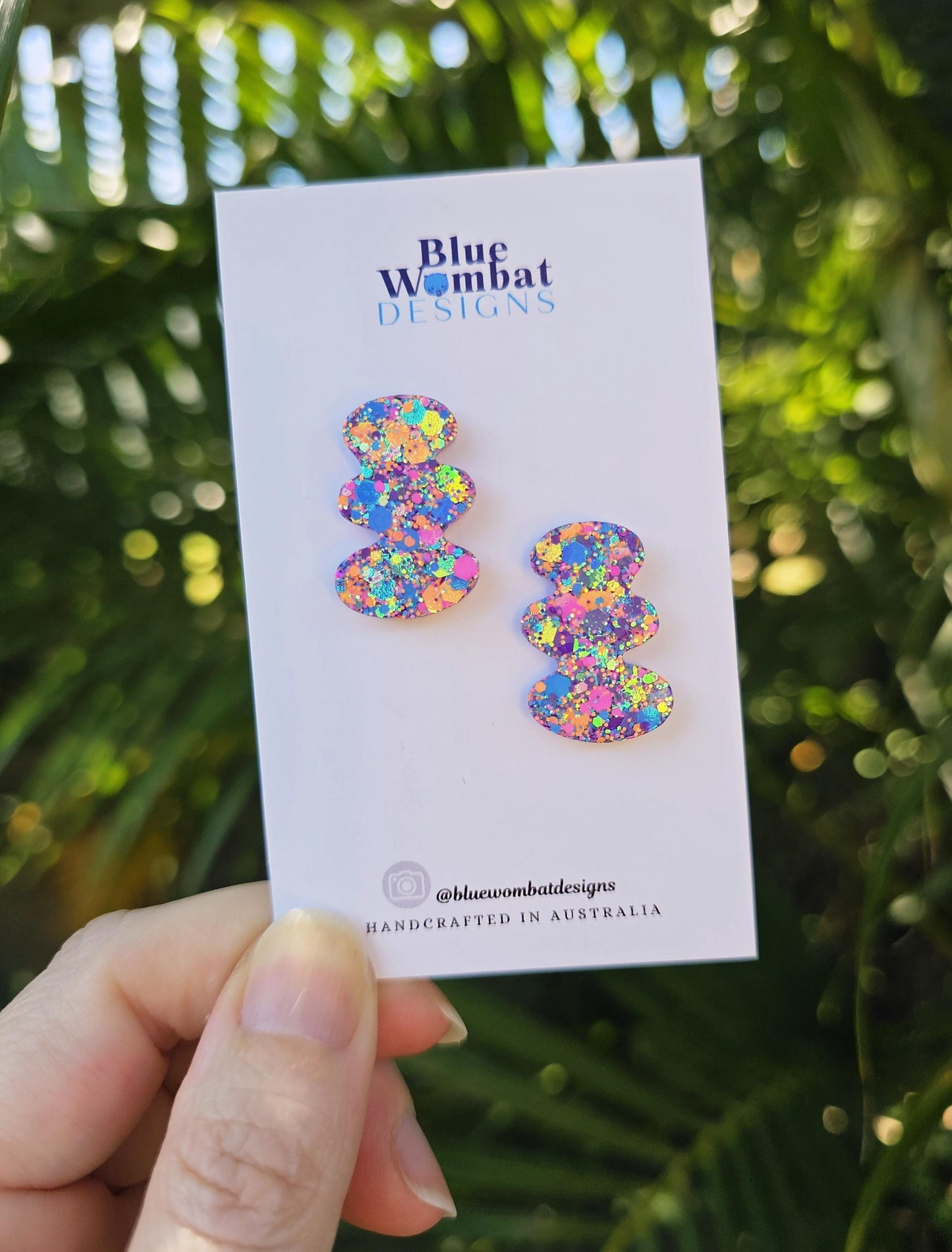 Squiggle Glitter Resin Studs