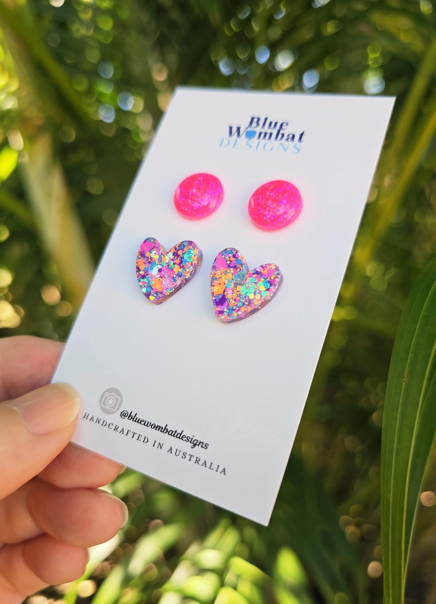 Resin Glitter Two Pair Stud Pack