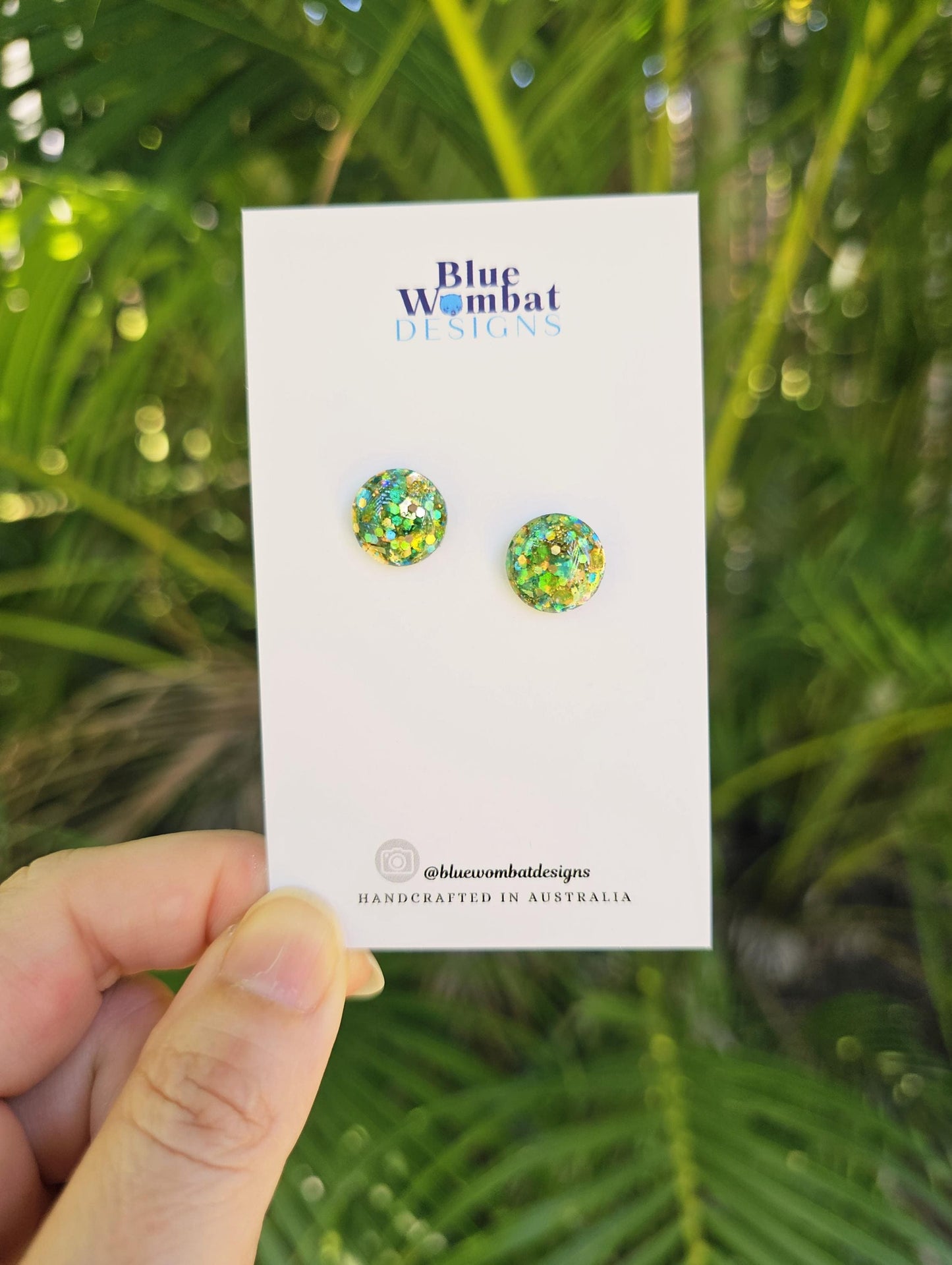 Resin Glitter Domed Studs 12mm