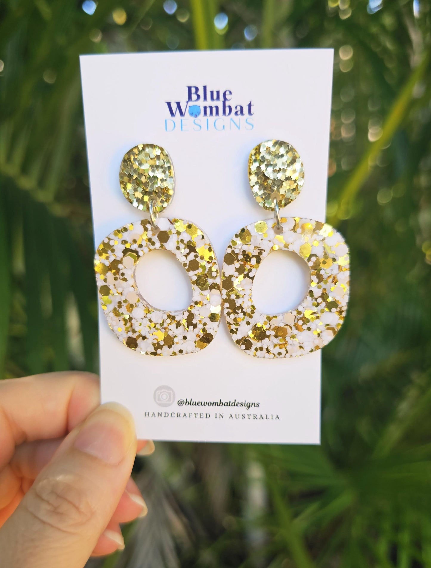 Resin Glitter Organic Shape Dangle Earrings