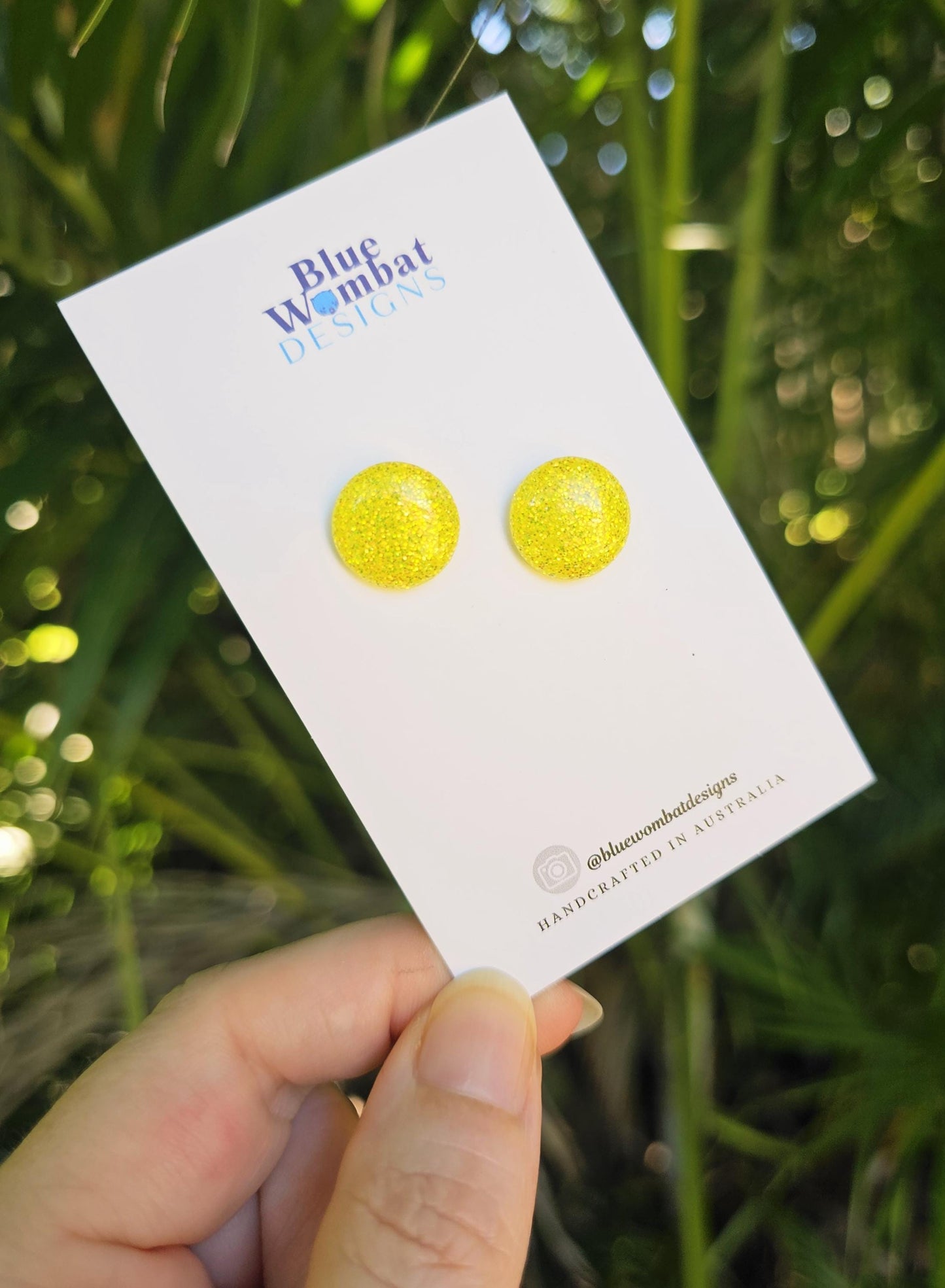 Bright Yellow Resin Domed Studs 14mm