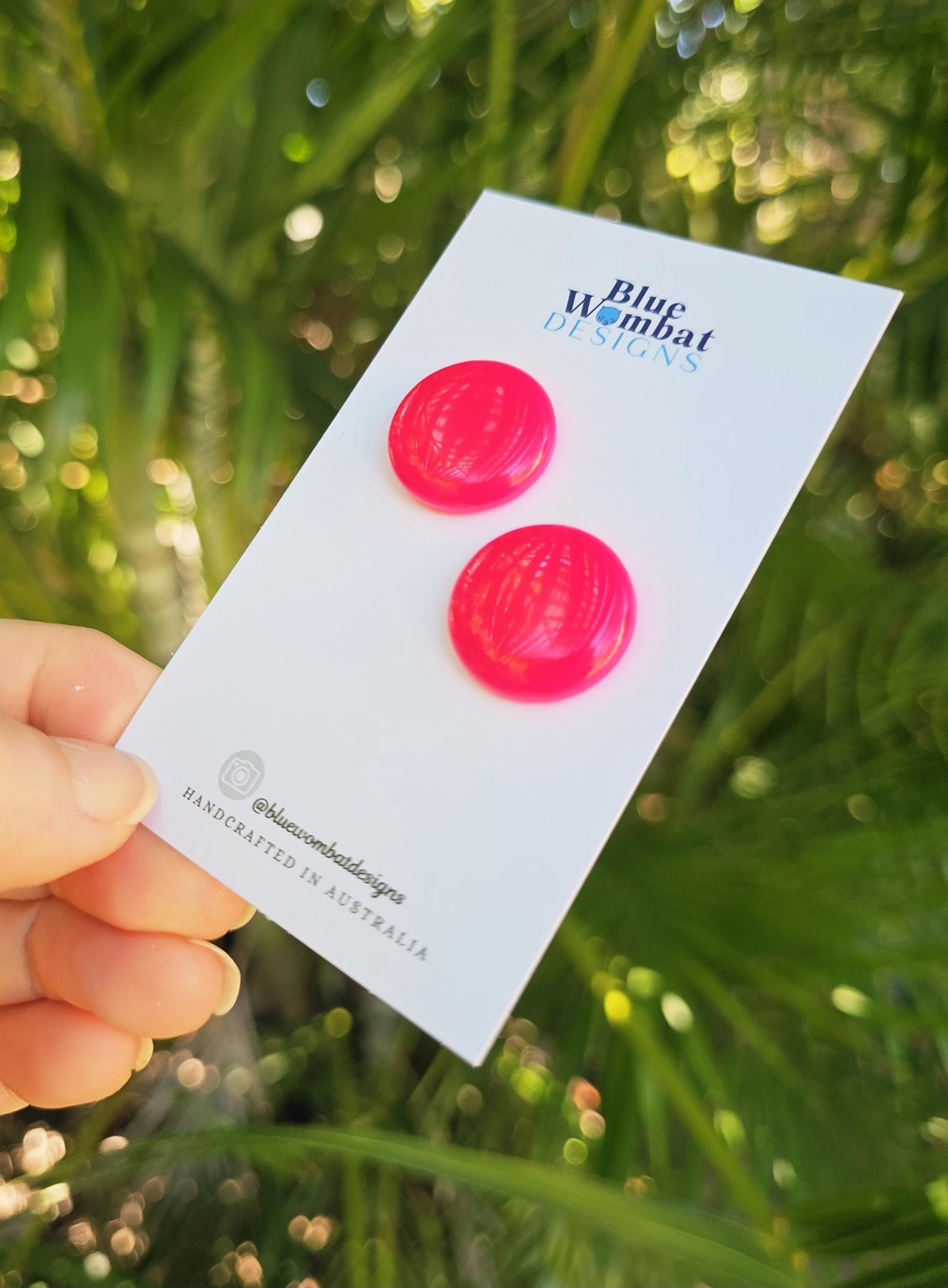 Pink Resin Domed Studs 20mm