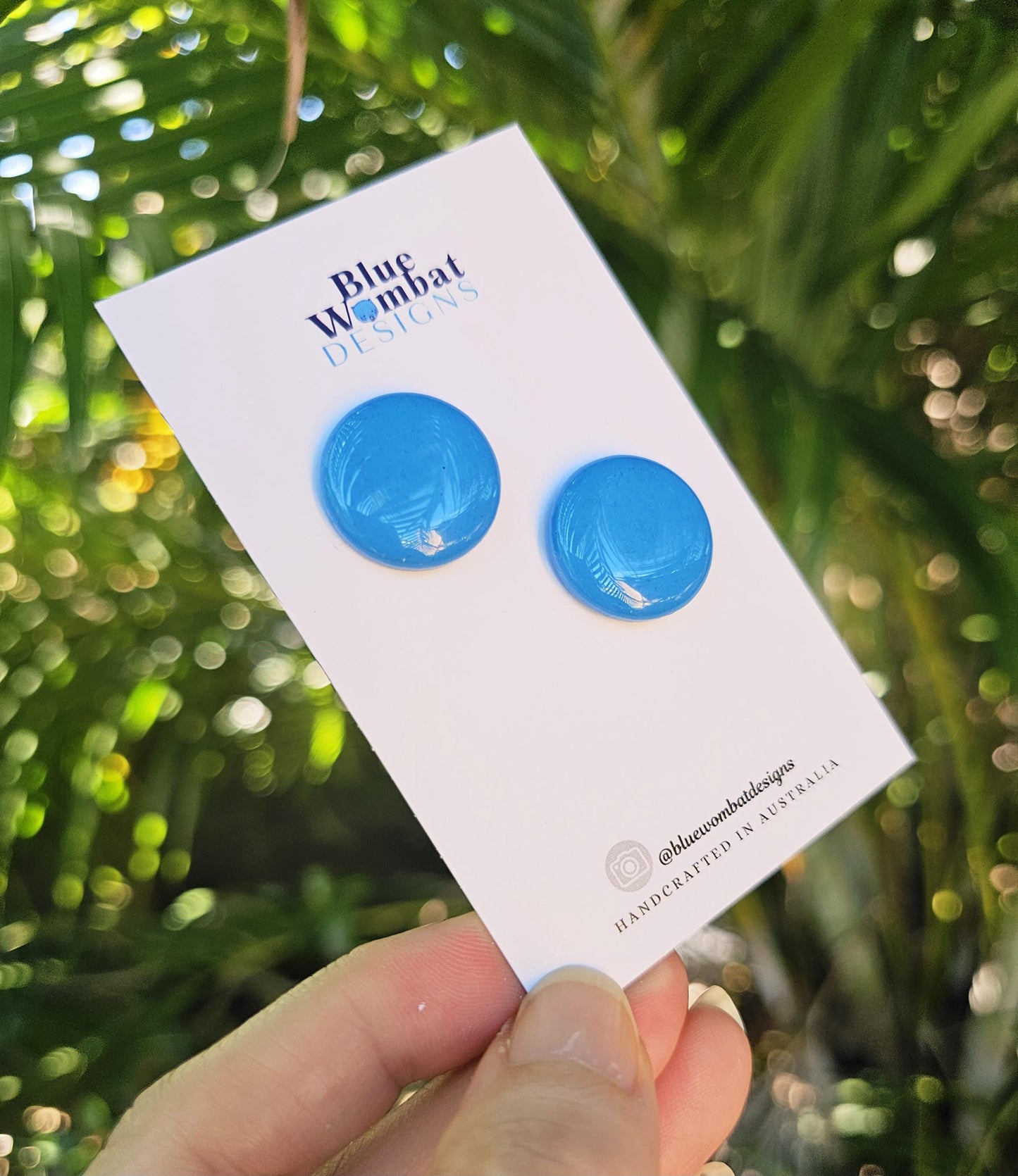 Light Blue Resin Domed Studs 20mm