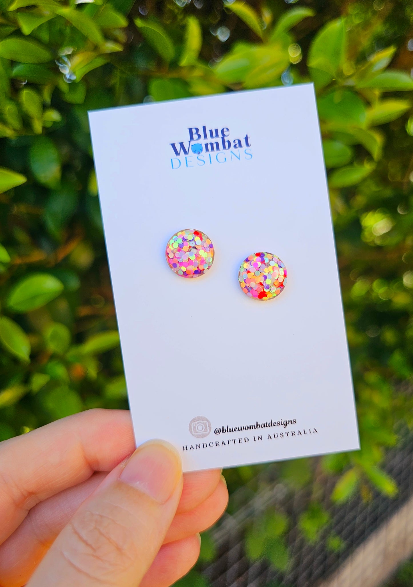 Colourful Spotty Glitter Resin Domed Studs 12mm