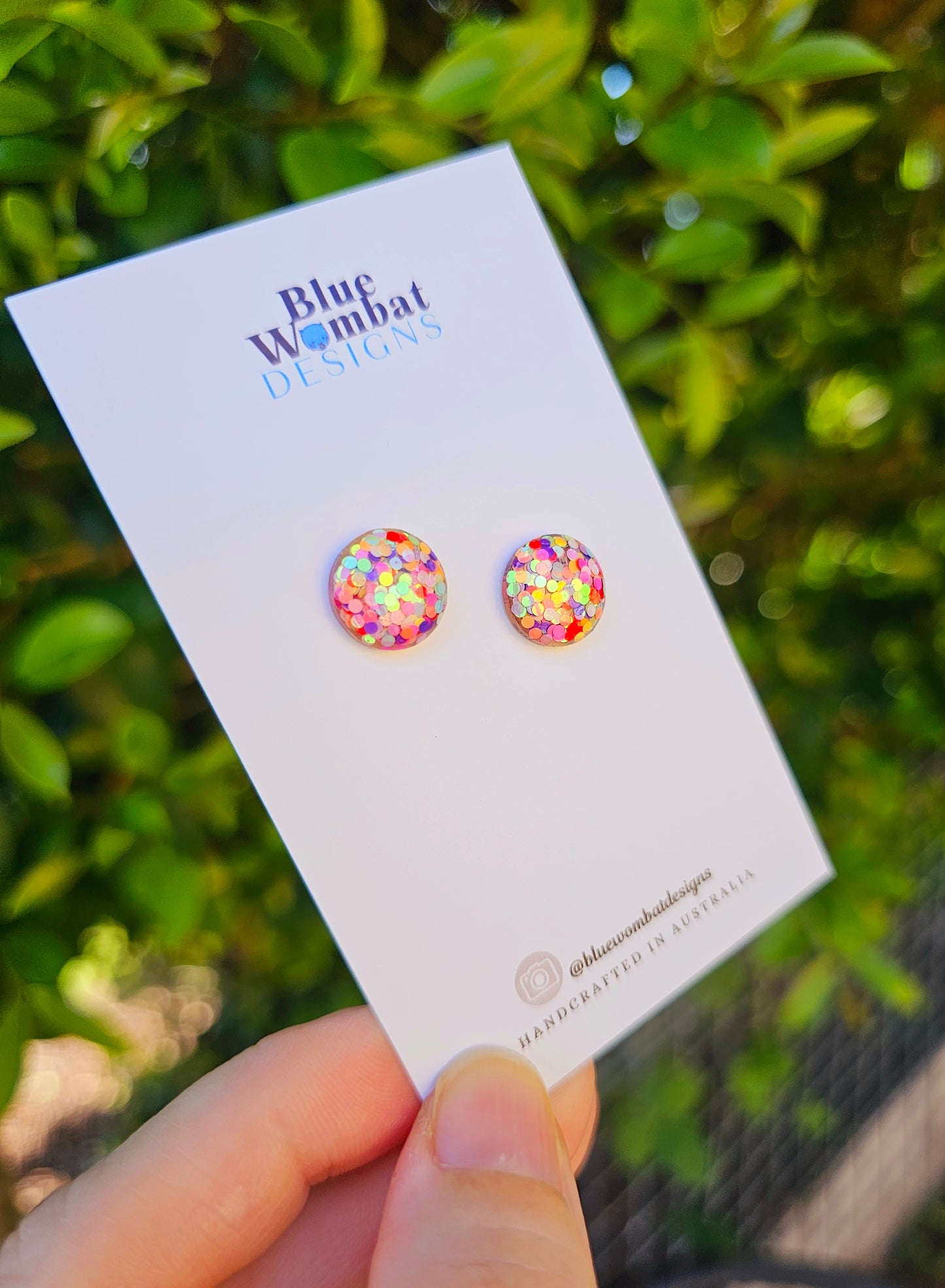 Colourful Spotty Glitter Resin Domed Studs 12mm