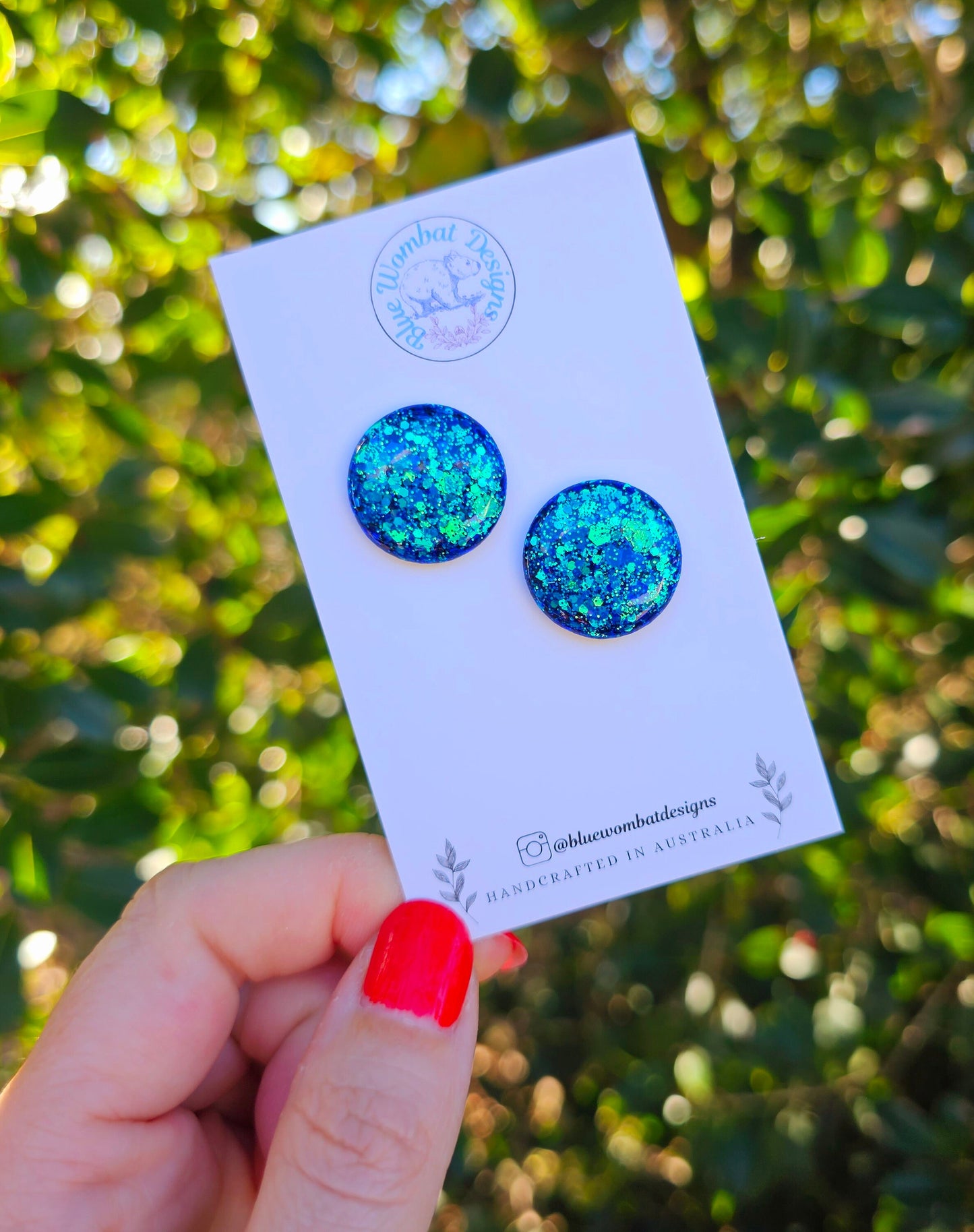 Chameleon Glitter Resin Domed Studs 20mm