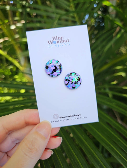 Glitter Resin Domed Studs 16mm