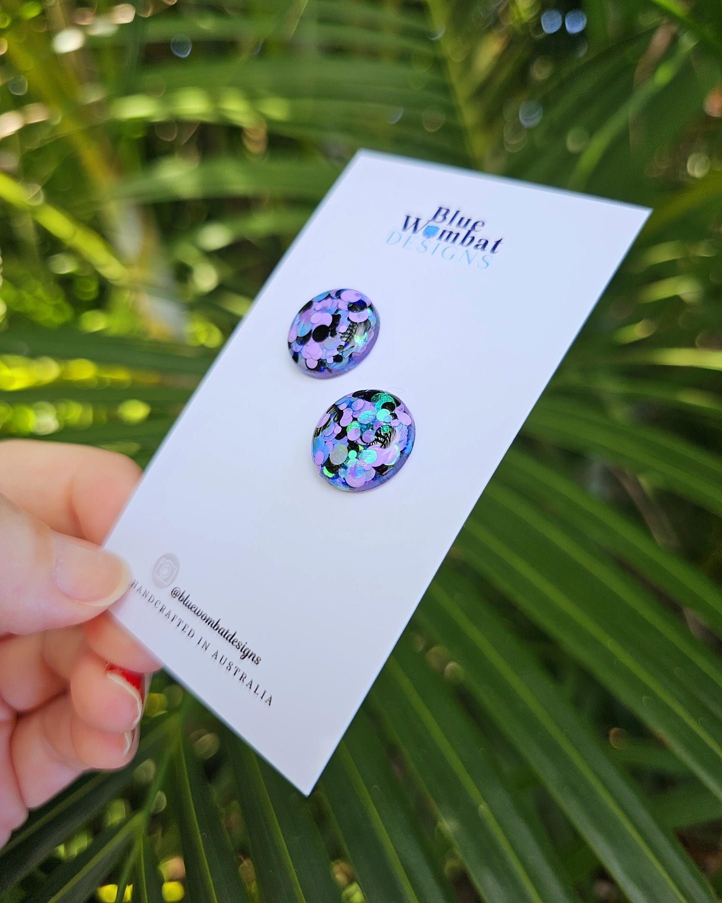 Glitter Resin Domed Studs 16mm