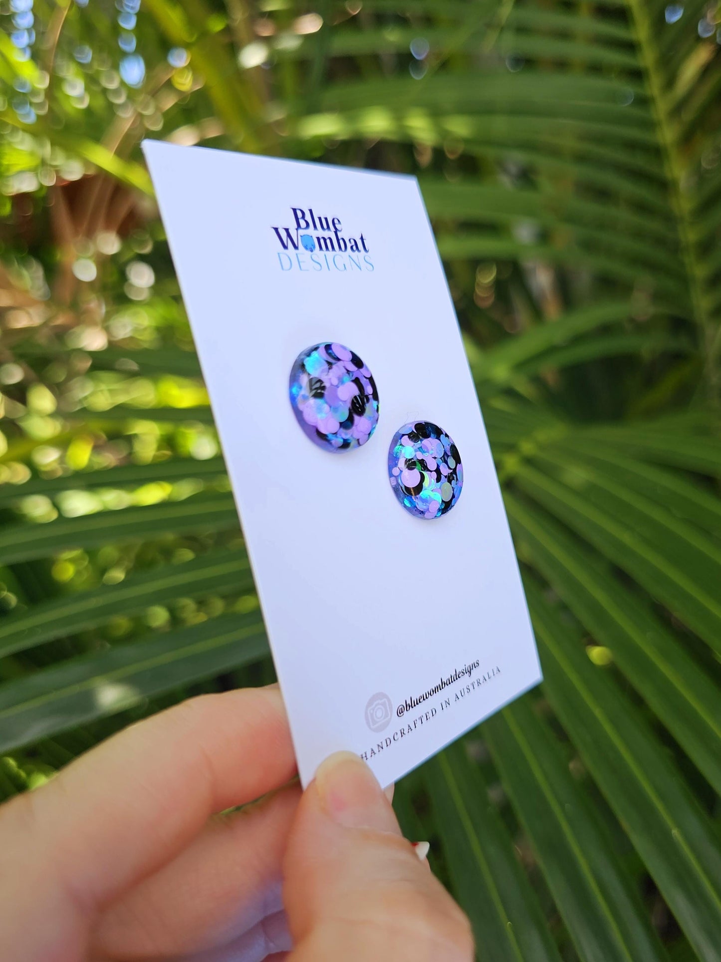 Glitter Resin Domed Studs 16mm