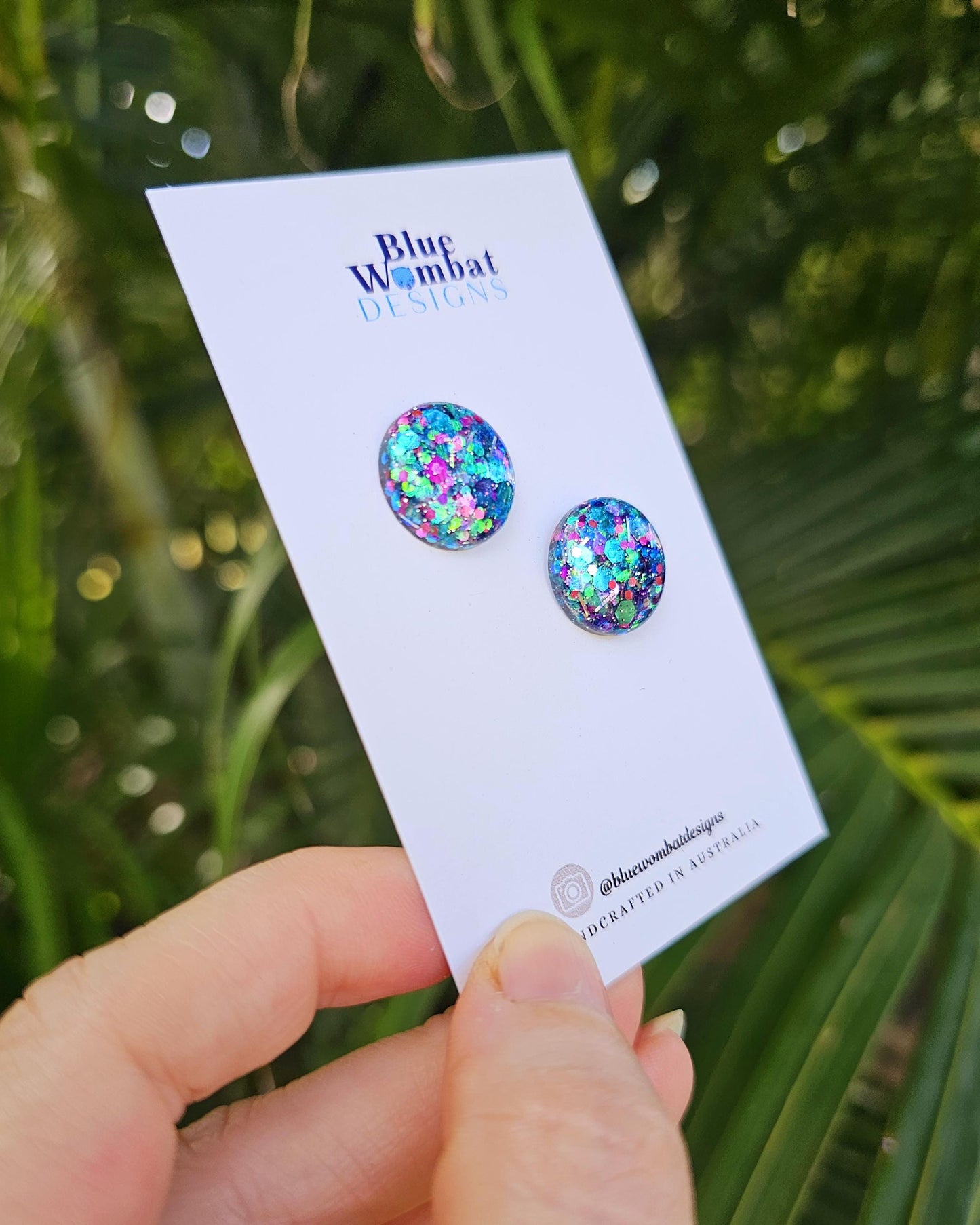 Glitter Resin Domed Studs 16mm