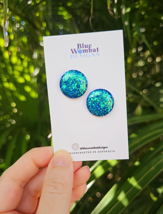Chameleon Glitter Resin Domed Studs 20mm