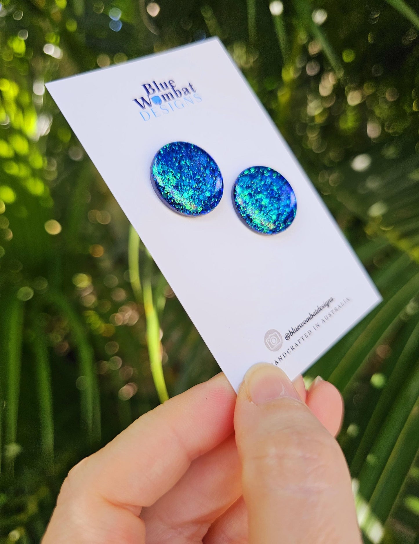 Chameleon Glitter Resin Domed Studs 20mm