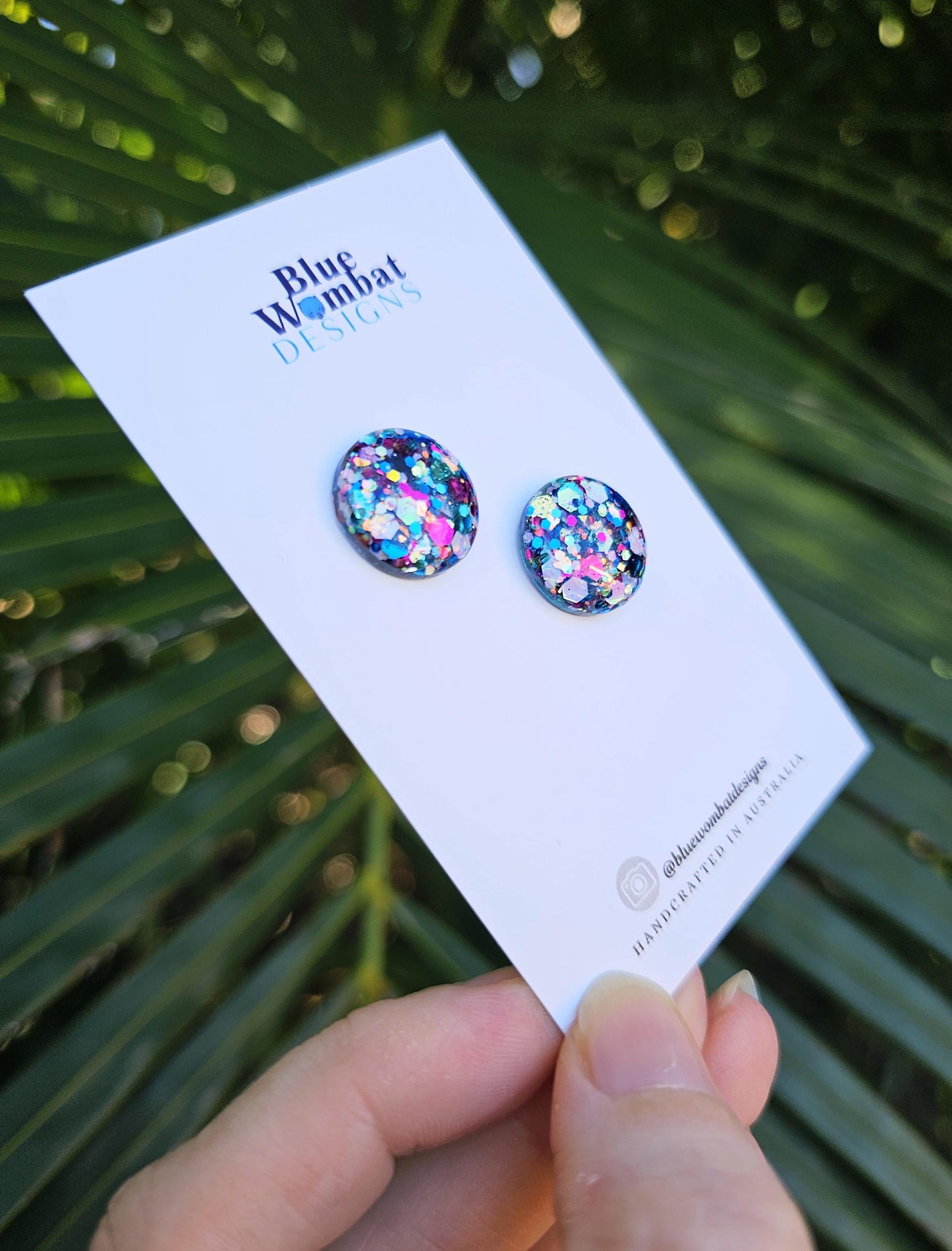 Glitter Resin Domed Studs 16mm