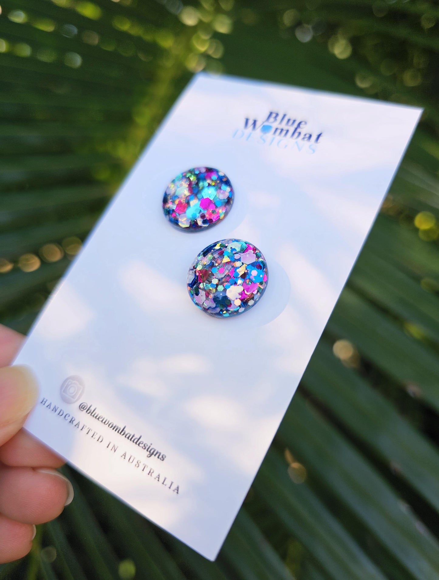 Glitter Resin Domed Studs 16mm