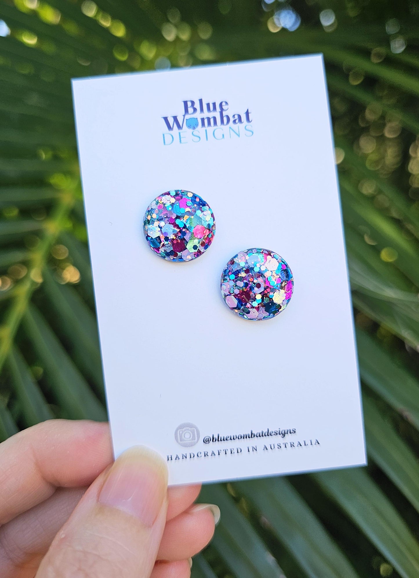 Glitter Resin Domed Studs 16mm