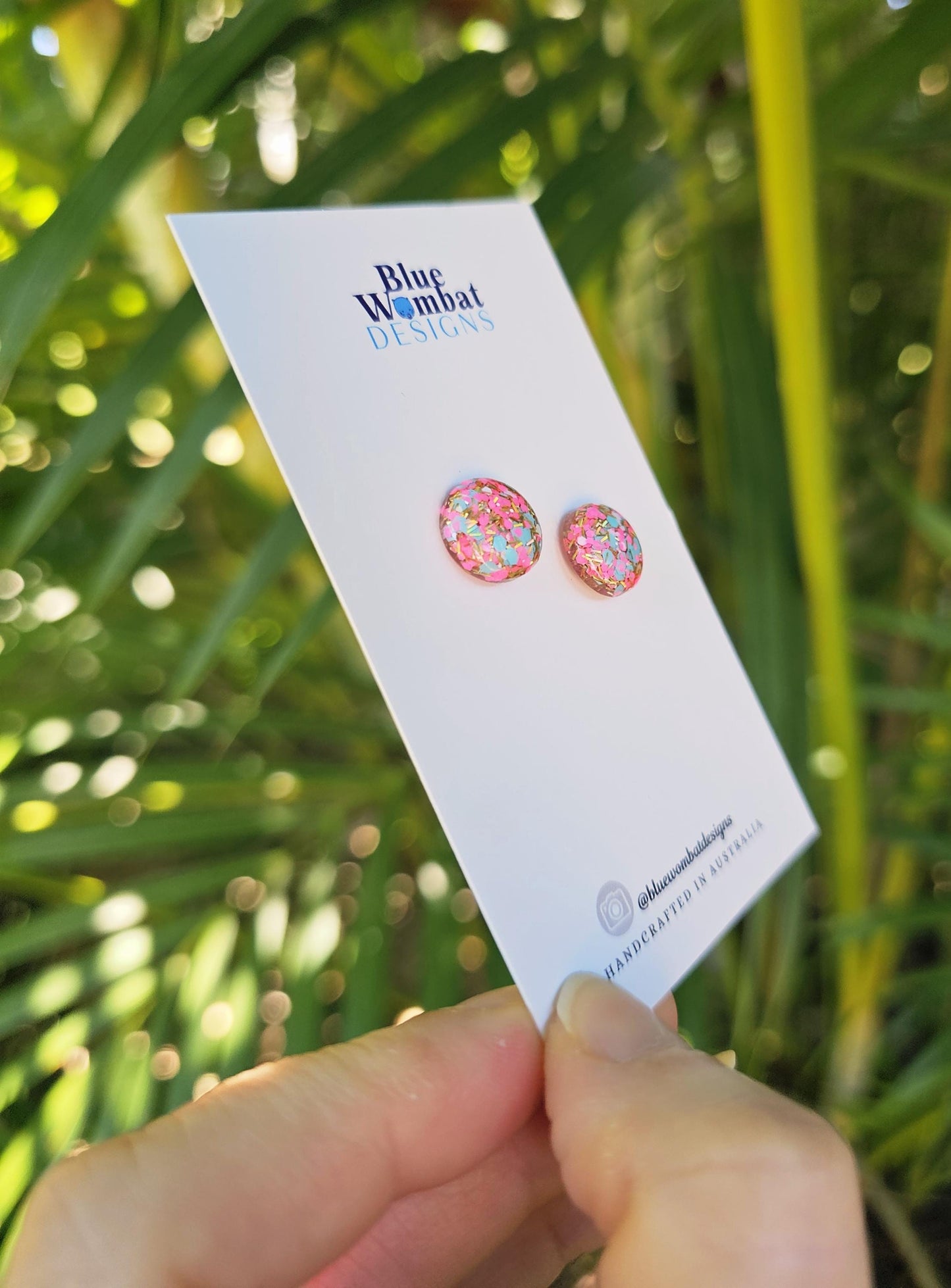 Colorful Glitter Resin Domed Studs 12mm