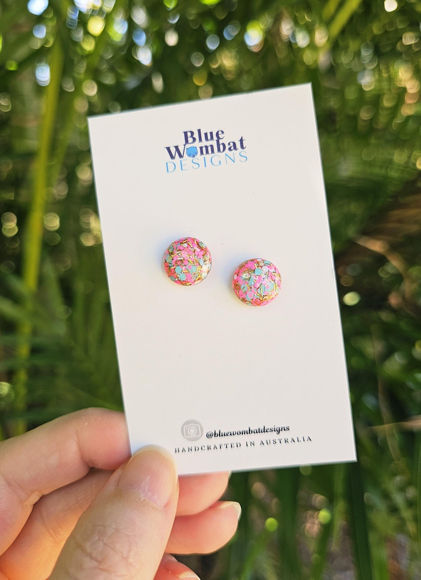 Colorful Glitter Resin Domed Studs 12mm