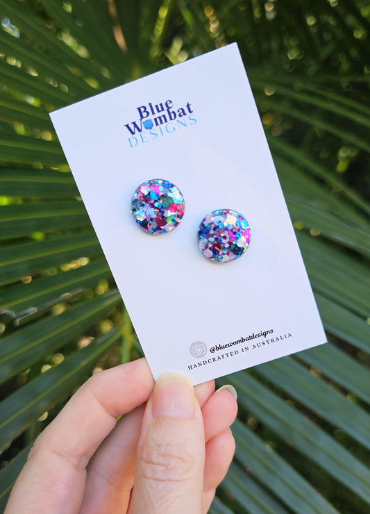 Glitter Resin Domed Studs 16mm