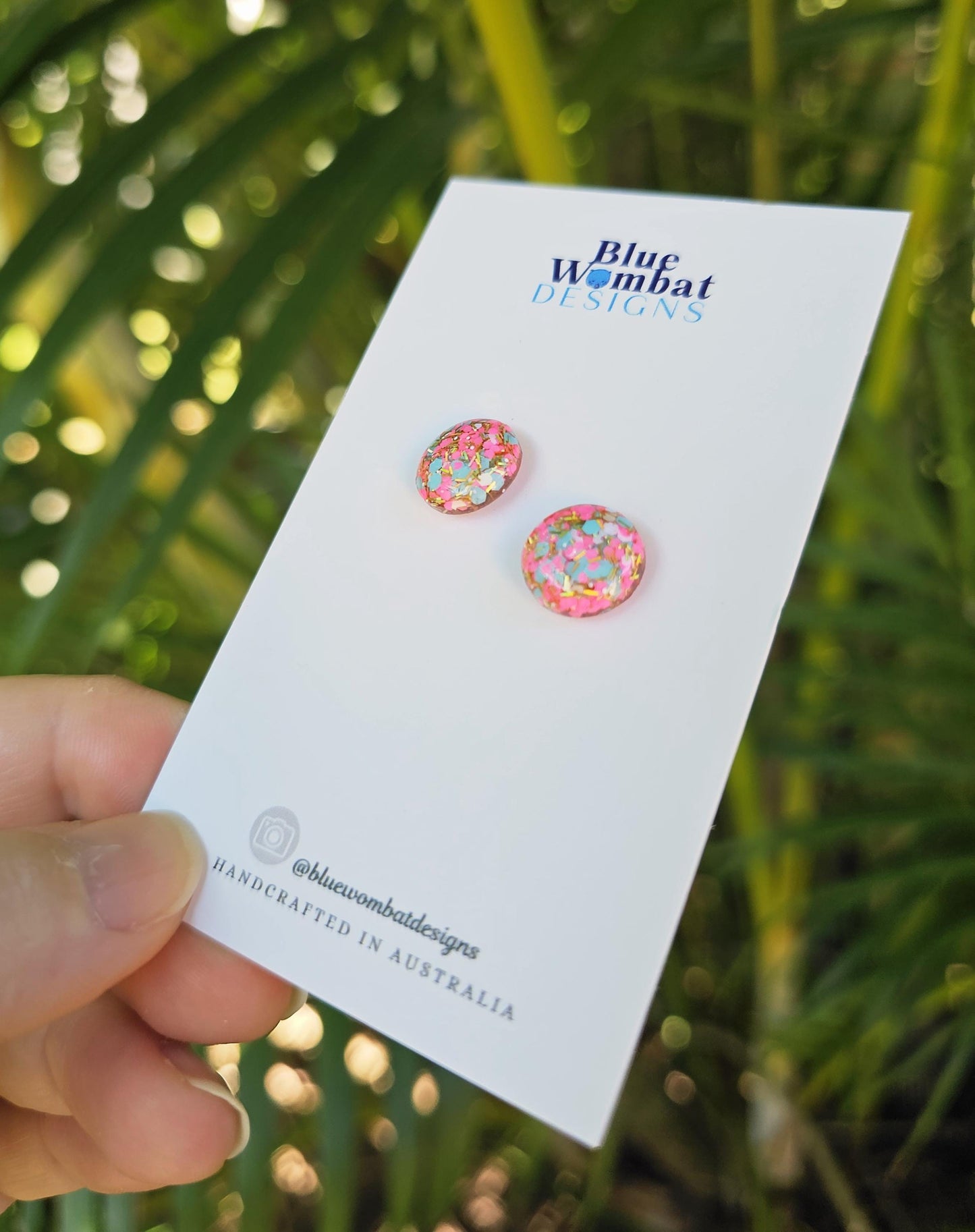 Colorful Glitter Resin Domed Studs 12mm