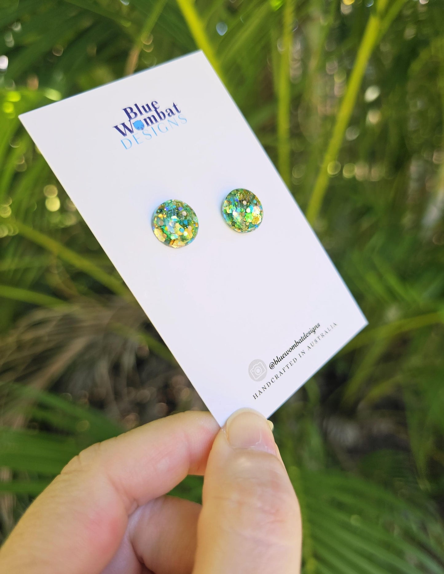 Resin Glitter Domed Studs 12mm