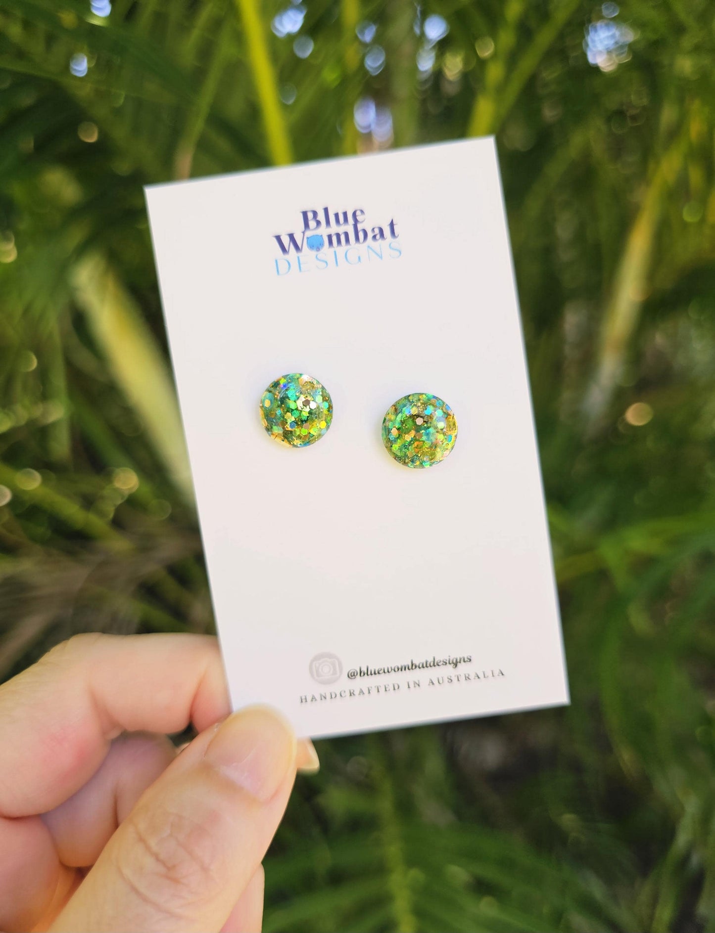 Resin Glitter Domed Studs 12mm