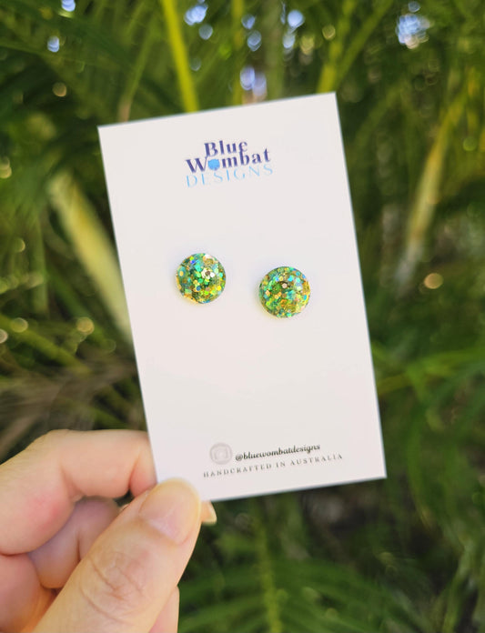 Resin Glitter Domed Studs 12mm