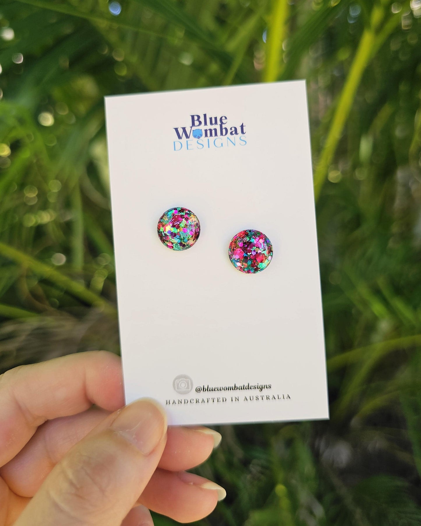 Resin Glitter Domed Studs 12mm