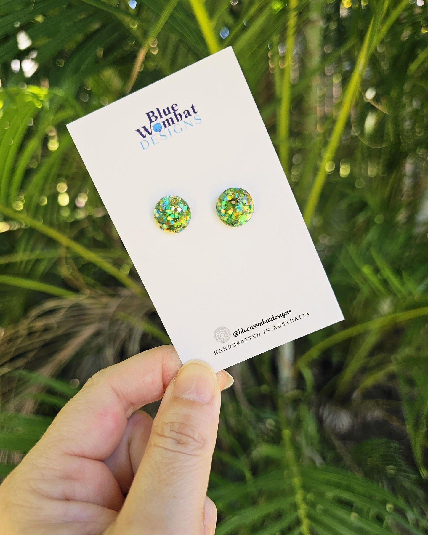 Resin Glitter Domed Studs 12mm