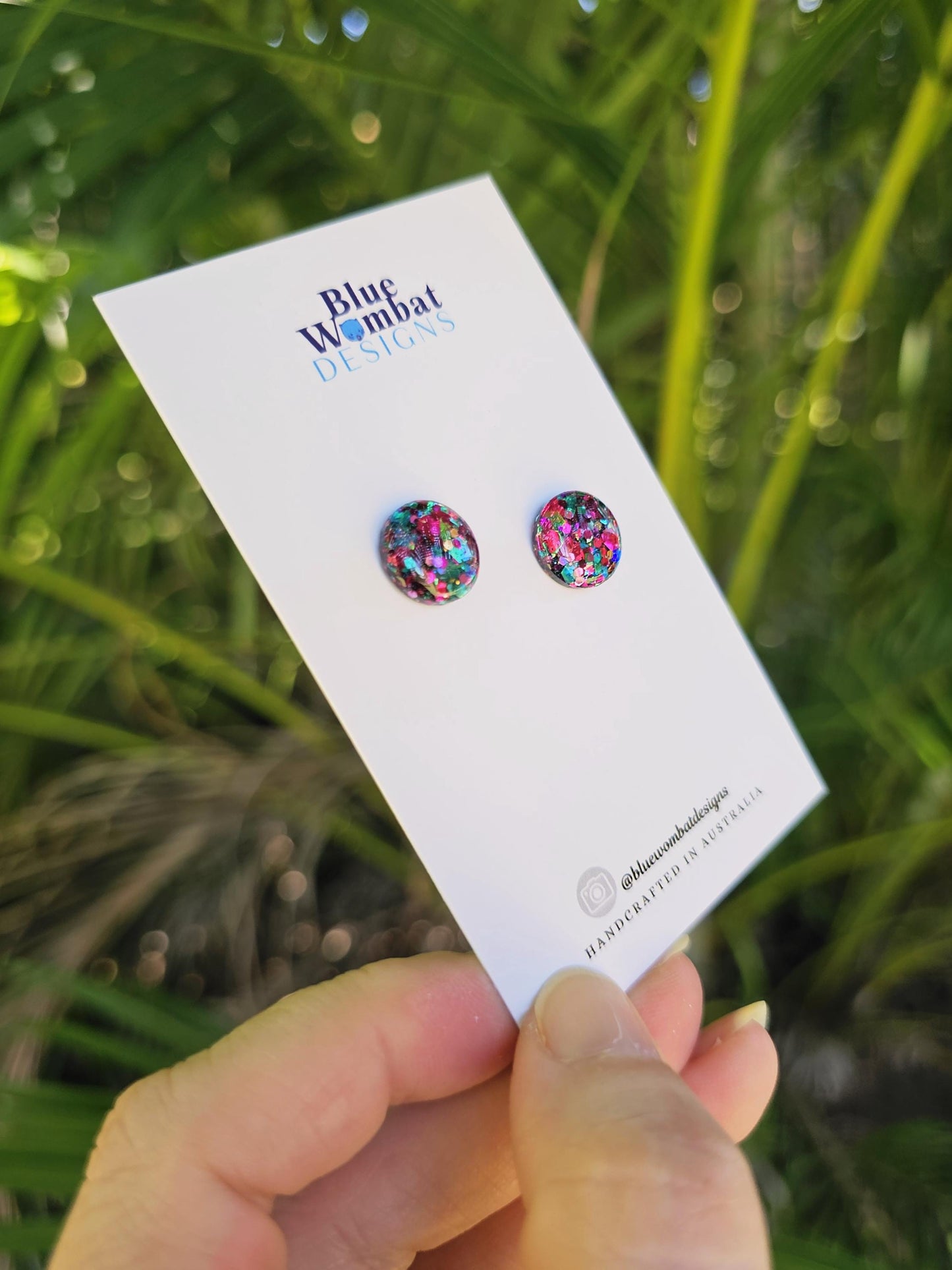 Resin Glitter Domed Studs 12mm