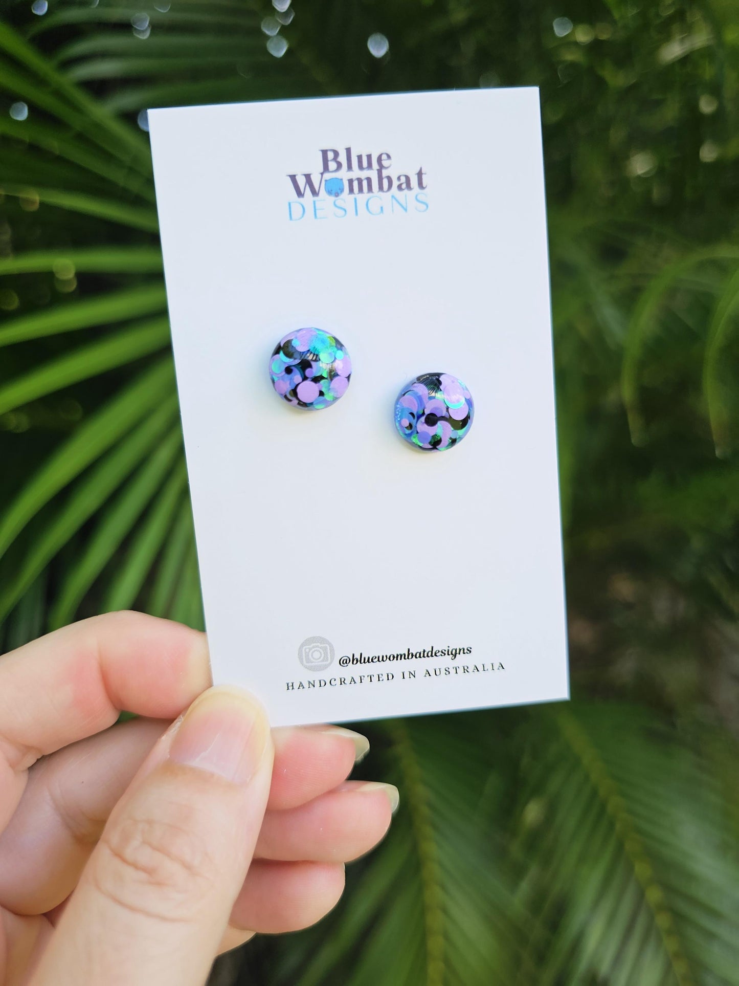 Glitter Resin Domed Studs 12mm