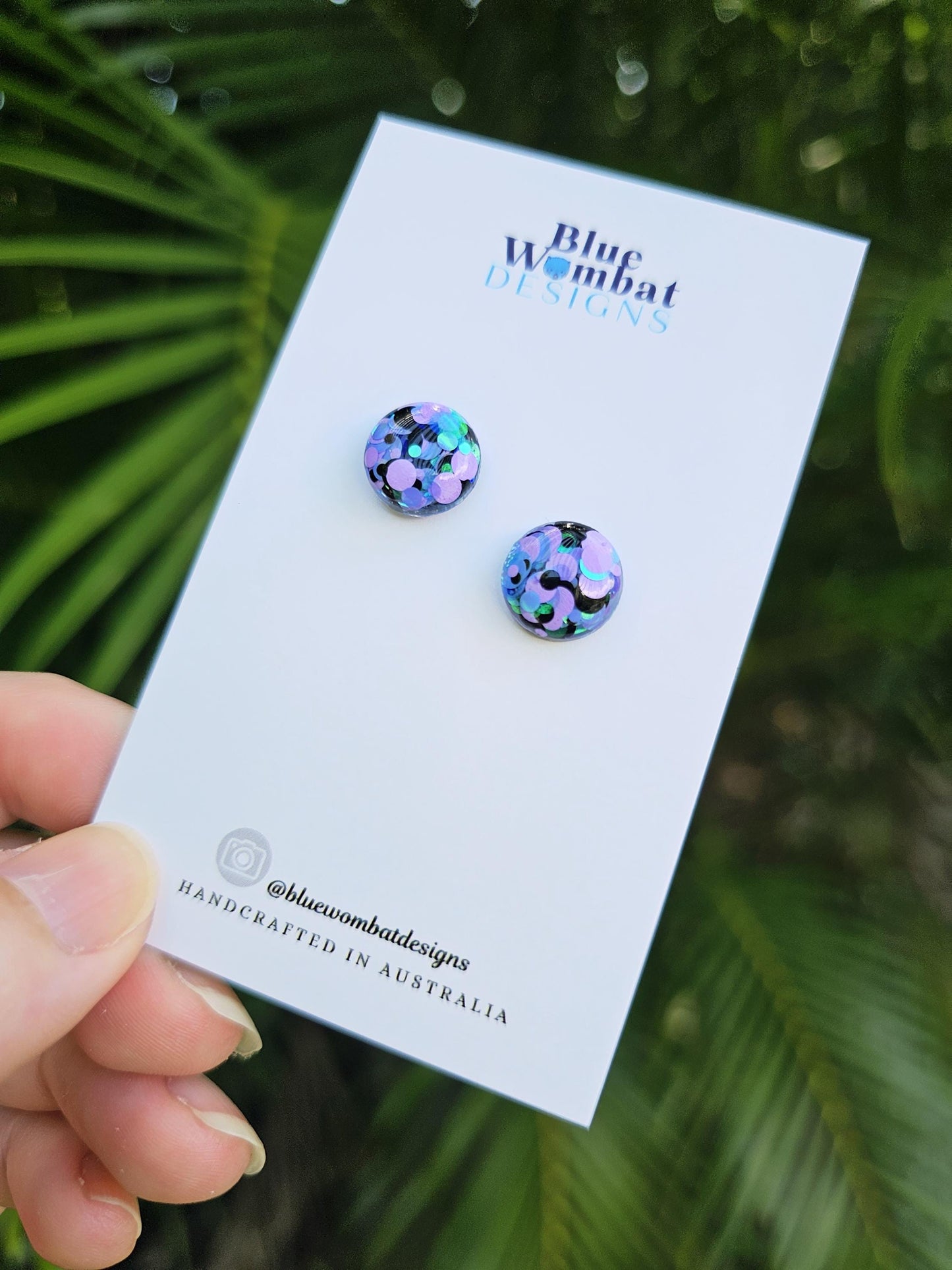 Glitter Resin Domed Studs 12mm