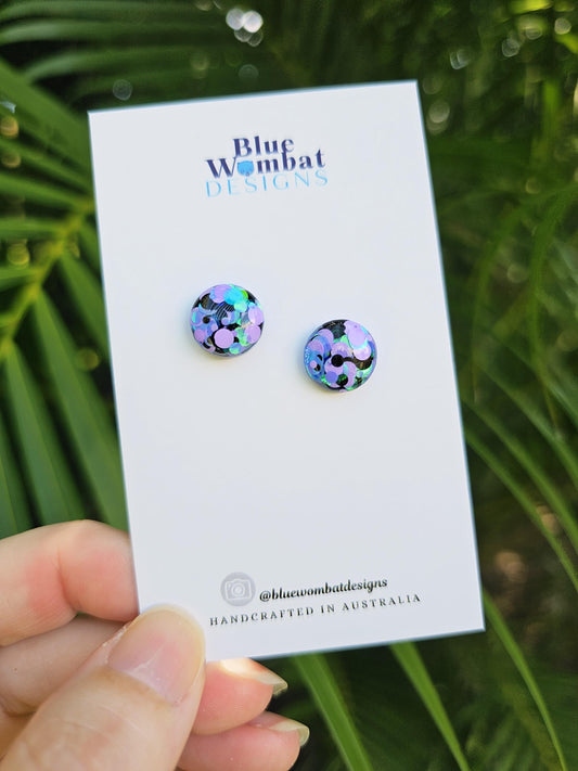 Glitter Resin Domed Studs 12mm