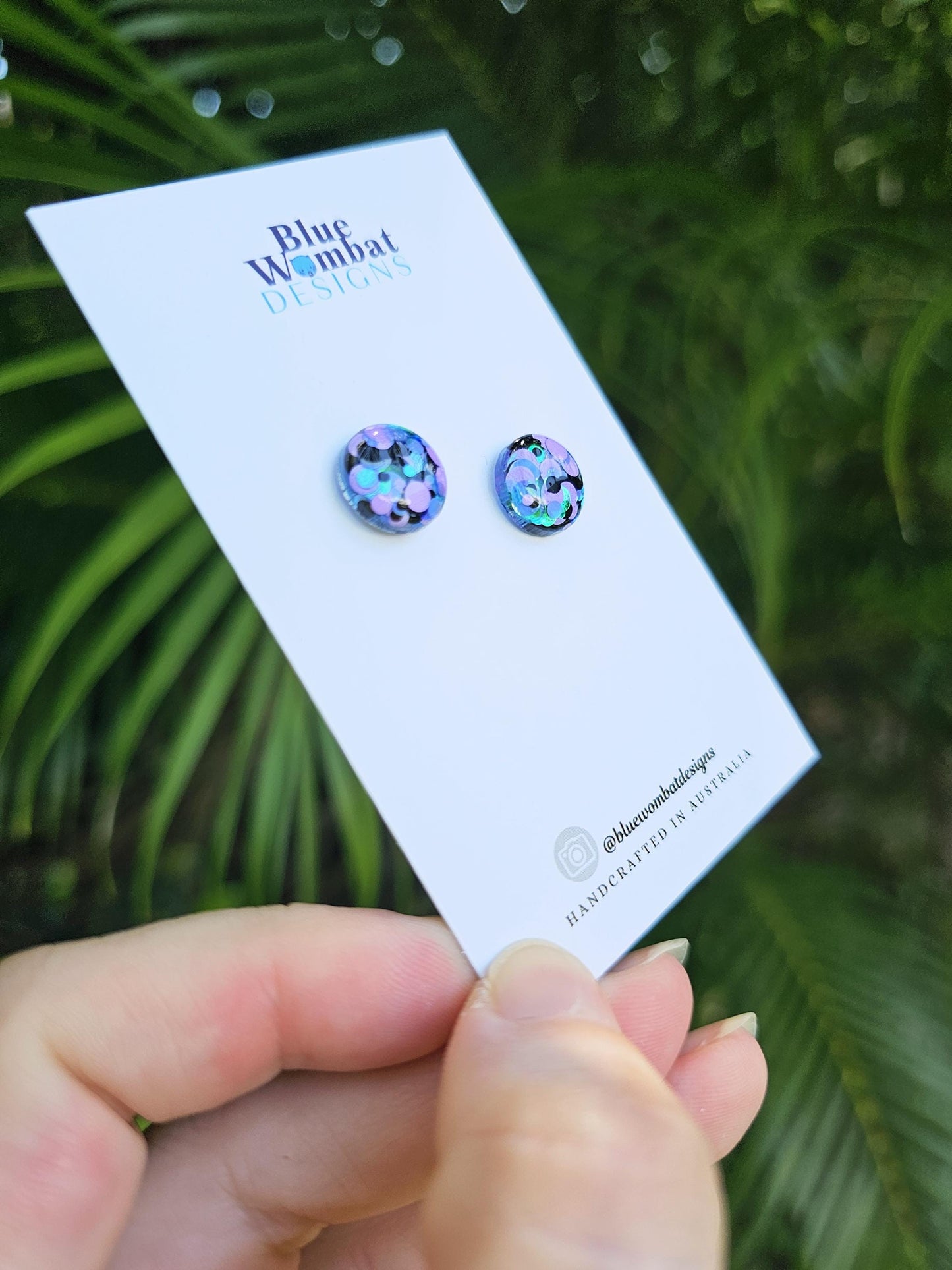 Glitter Resin Domed Studs 12mm