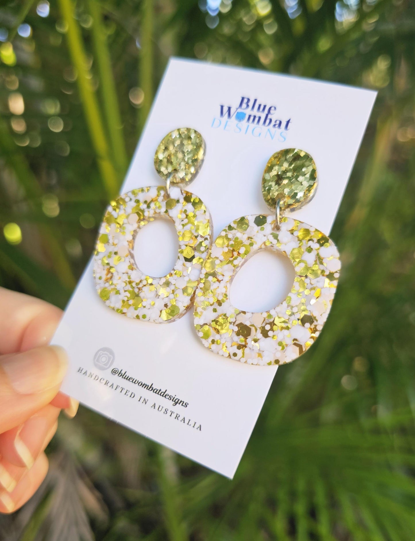 Resin Glitter Organic Shape Dangle Earrings