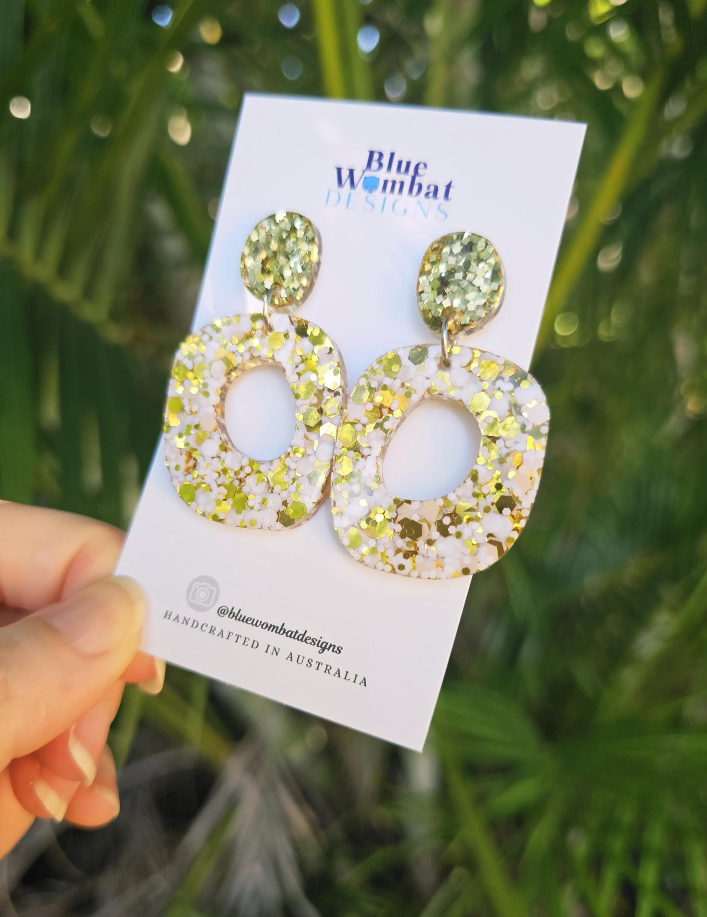 Resin Glitter Organic Shape Dangle Earrings