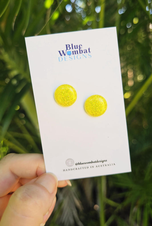 Bright Yellow Resin Domed Studs 14mm
