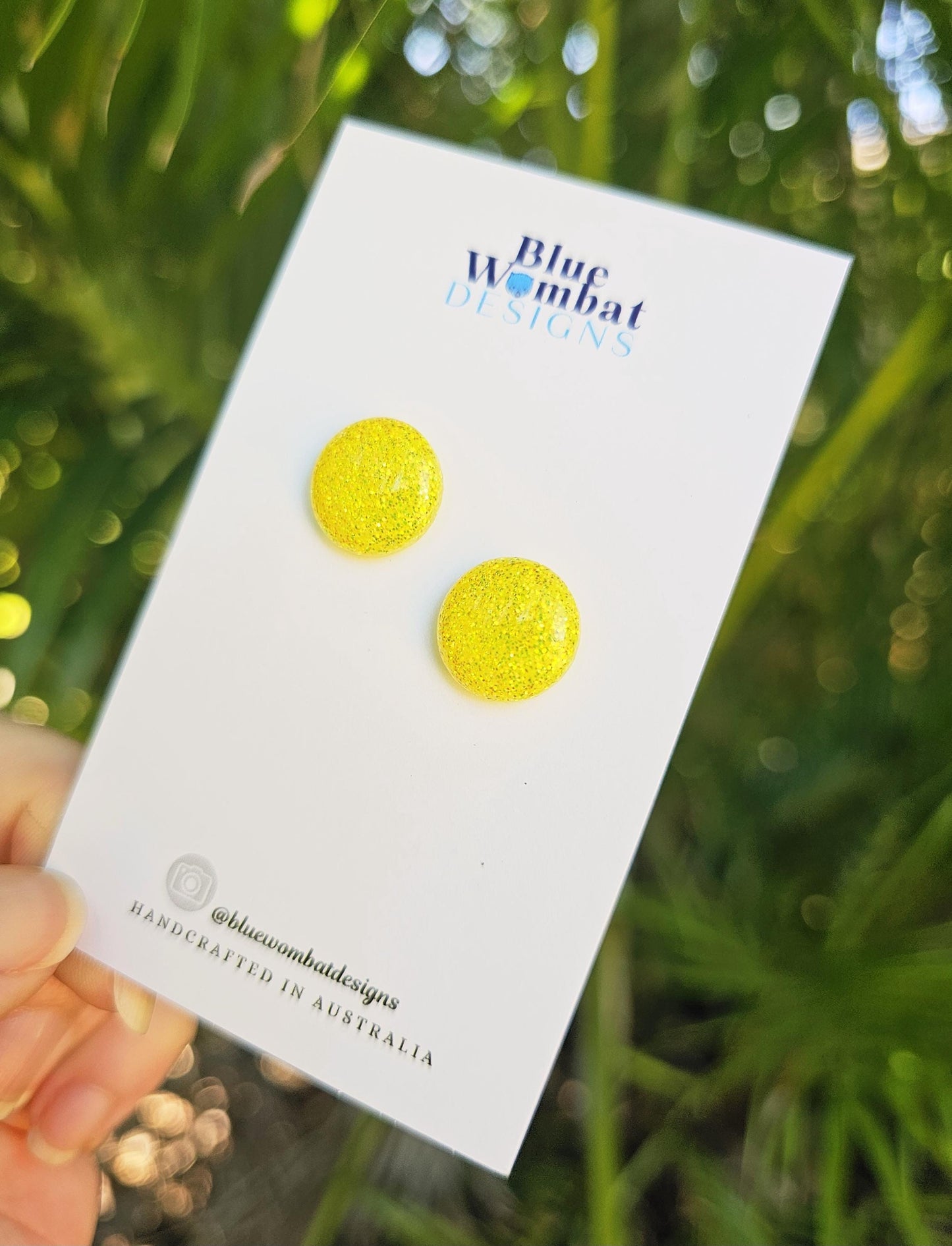 Bright Yellow Resin Domed Studs 14mm