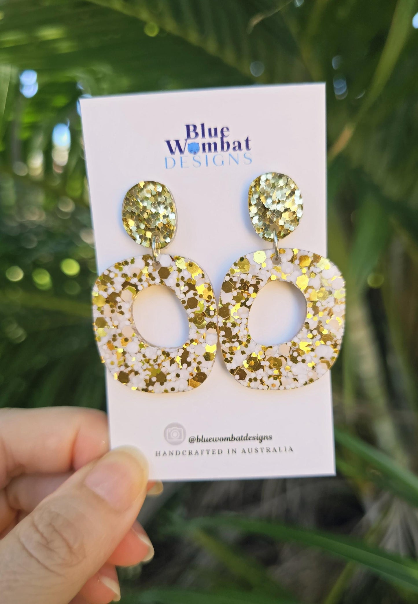 Resin Glitter Organic Shape Dangle Earrings