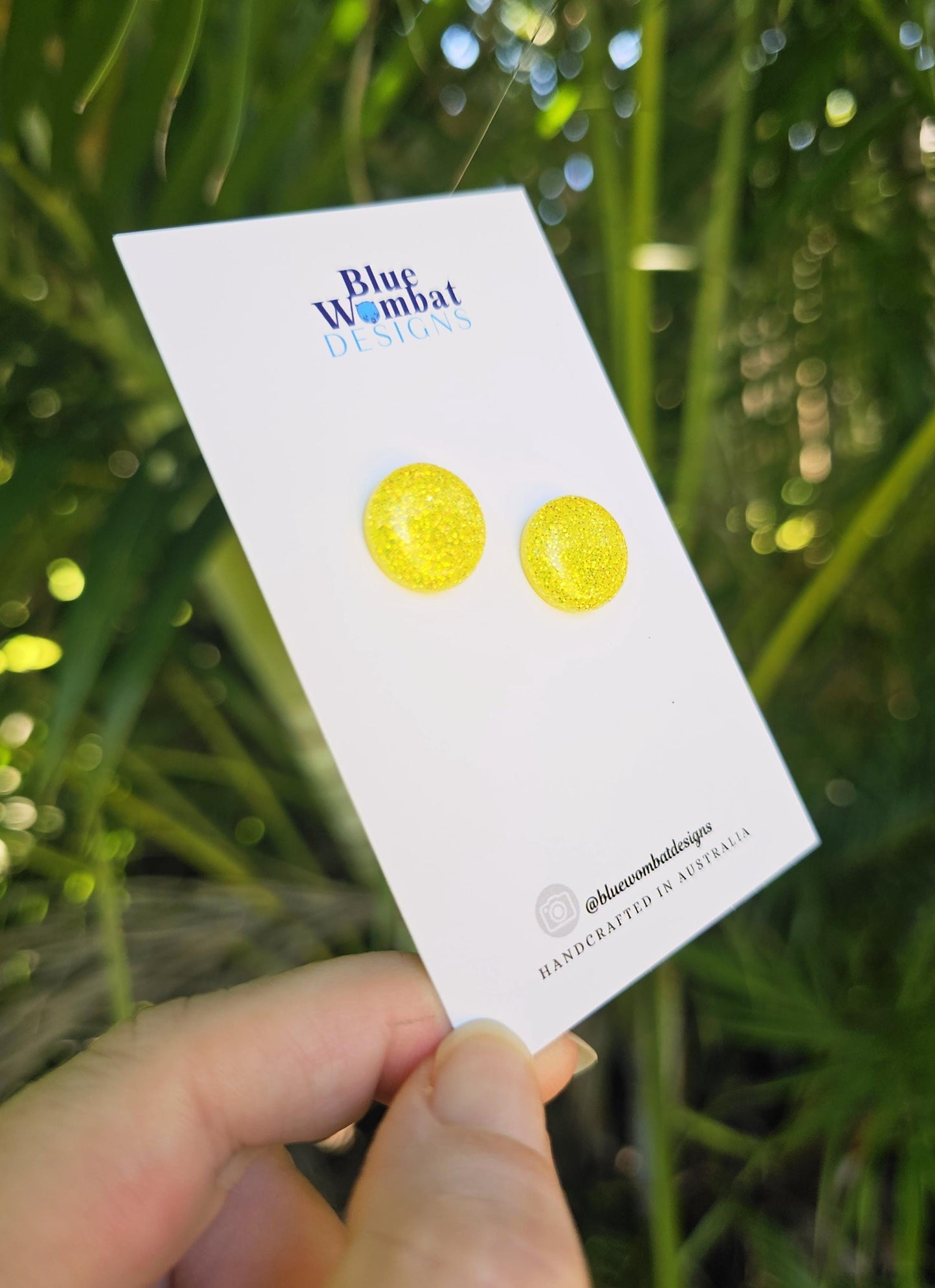 Bright Yellow Resin Domed Studs 14mm