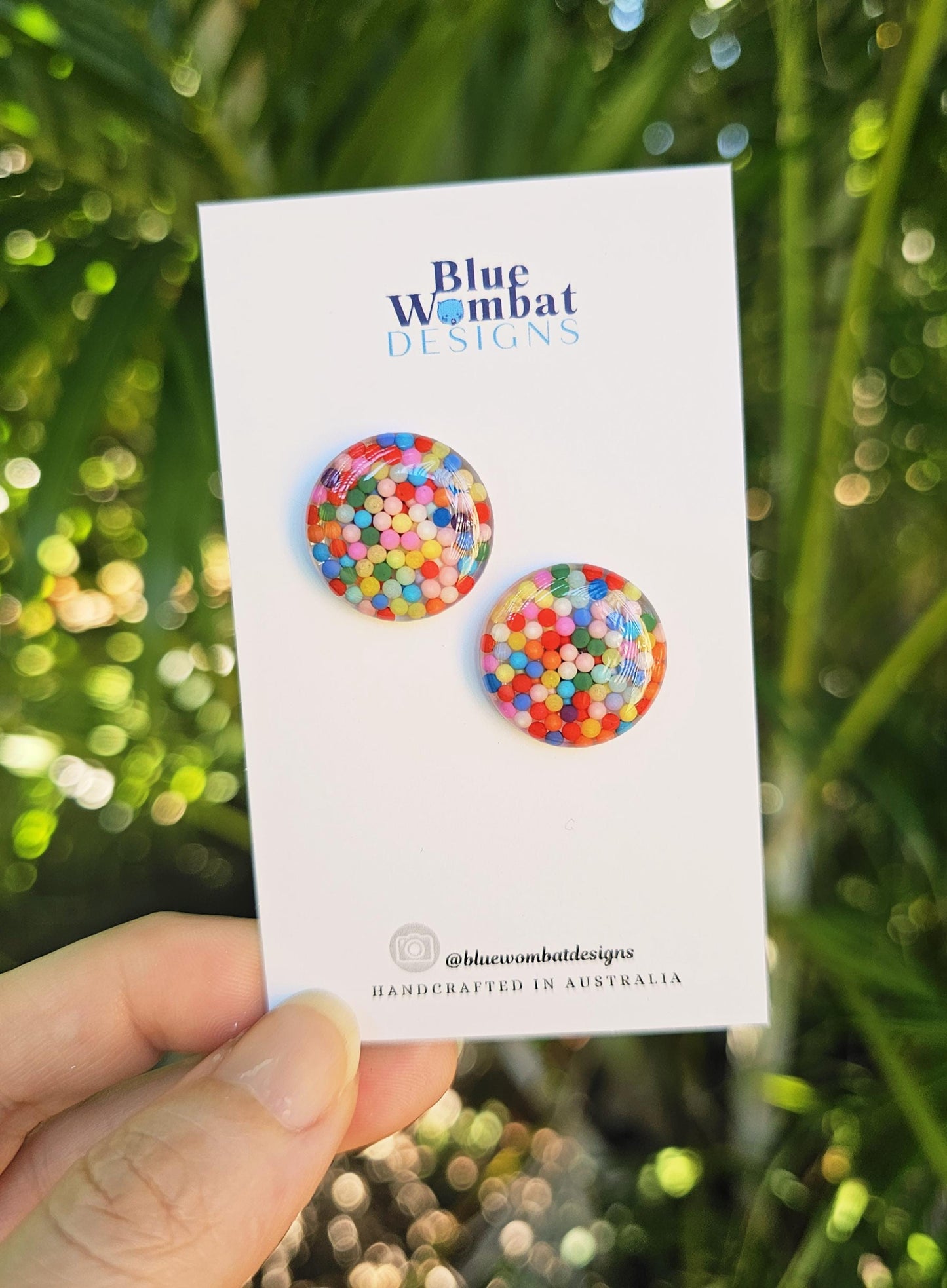 Colourful Resin Domed Mixed Clay Balls Studs 20mm