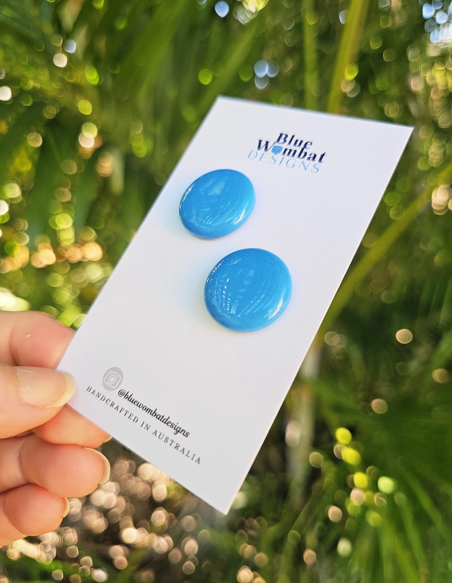 Light Blue Resin Domed Studs 20mm