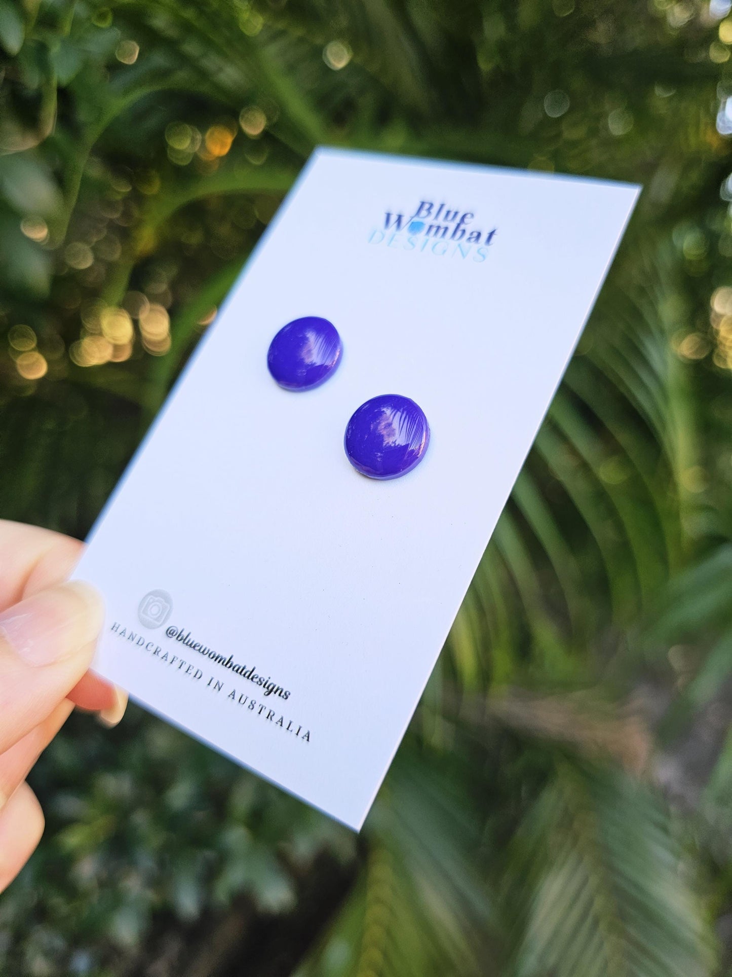 Purple Resin Domed Studs 12mm