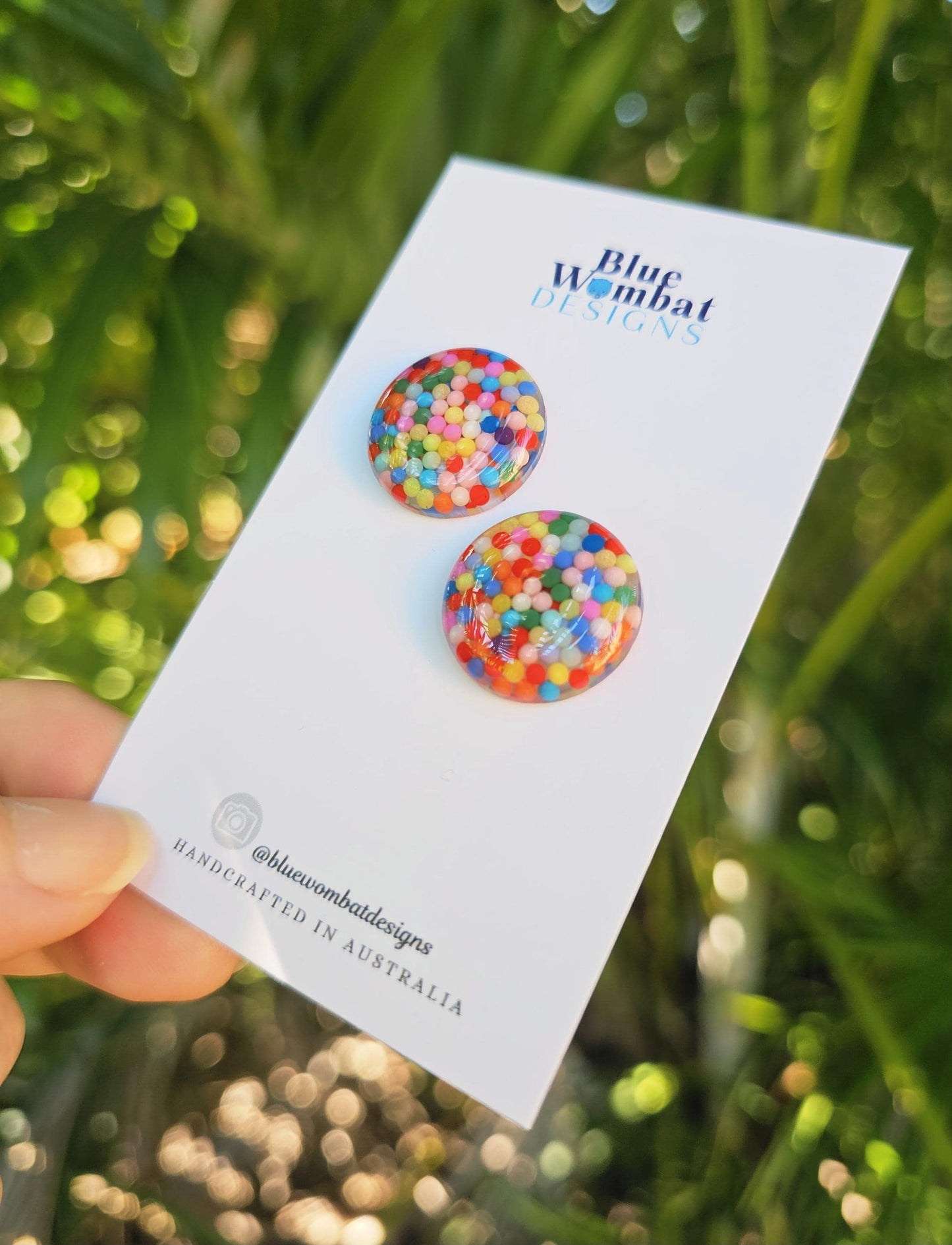 Colourful Resin Domed Mixed Clay Balls Studs 20mm