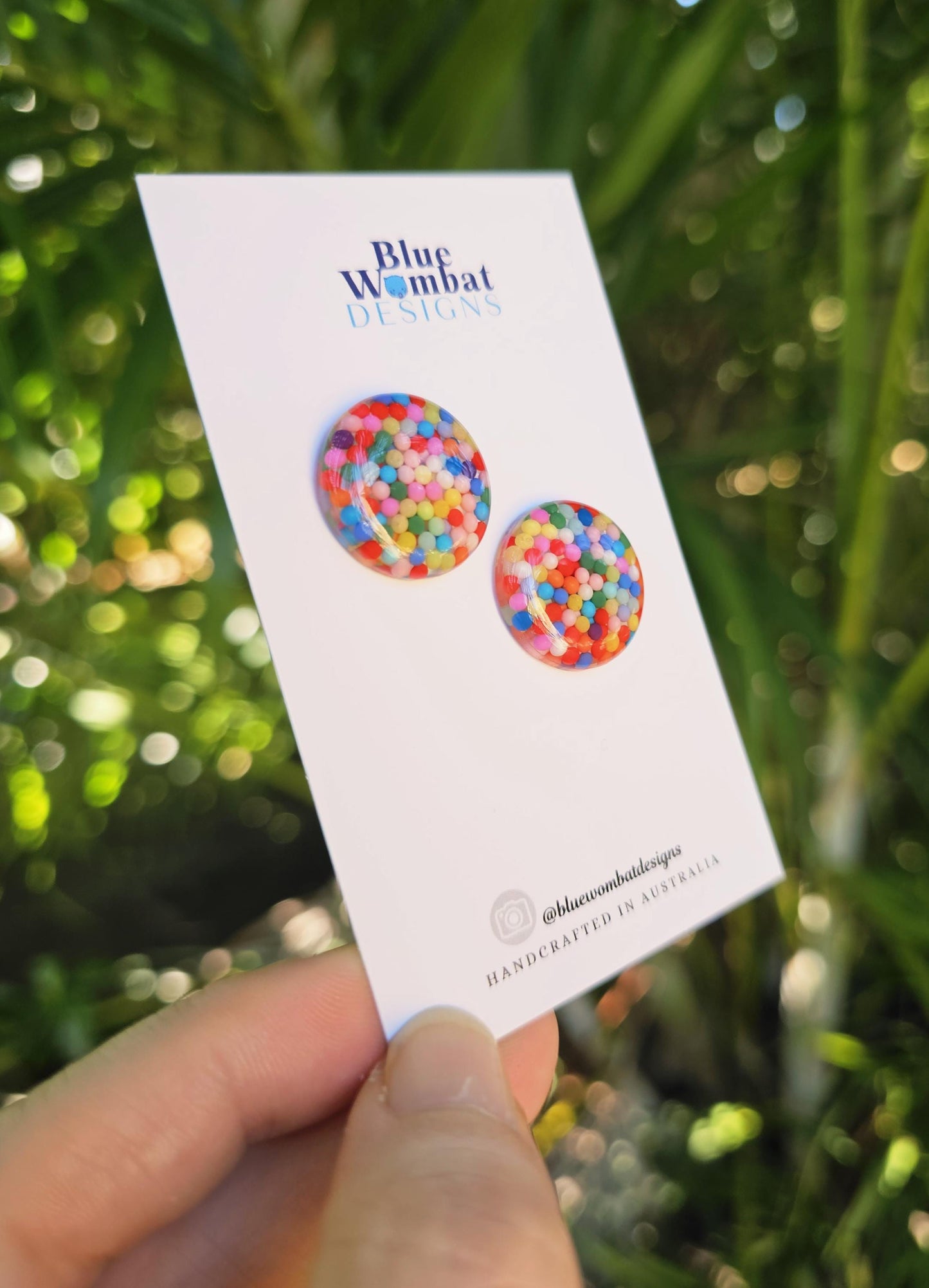 Colourful Resin Domed Mixed Clay Balls Studs 20mm