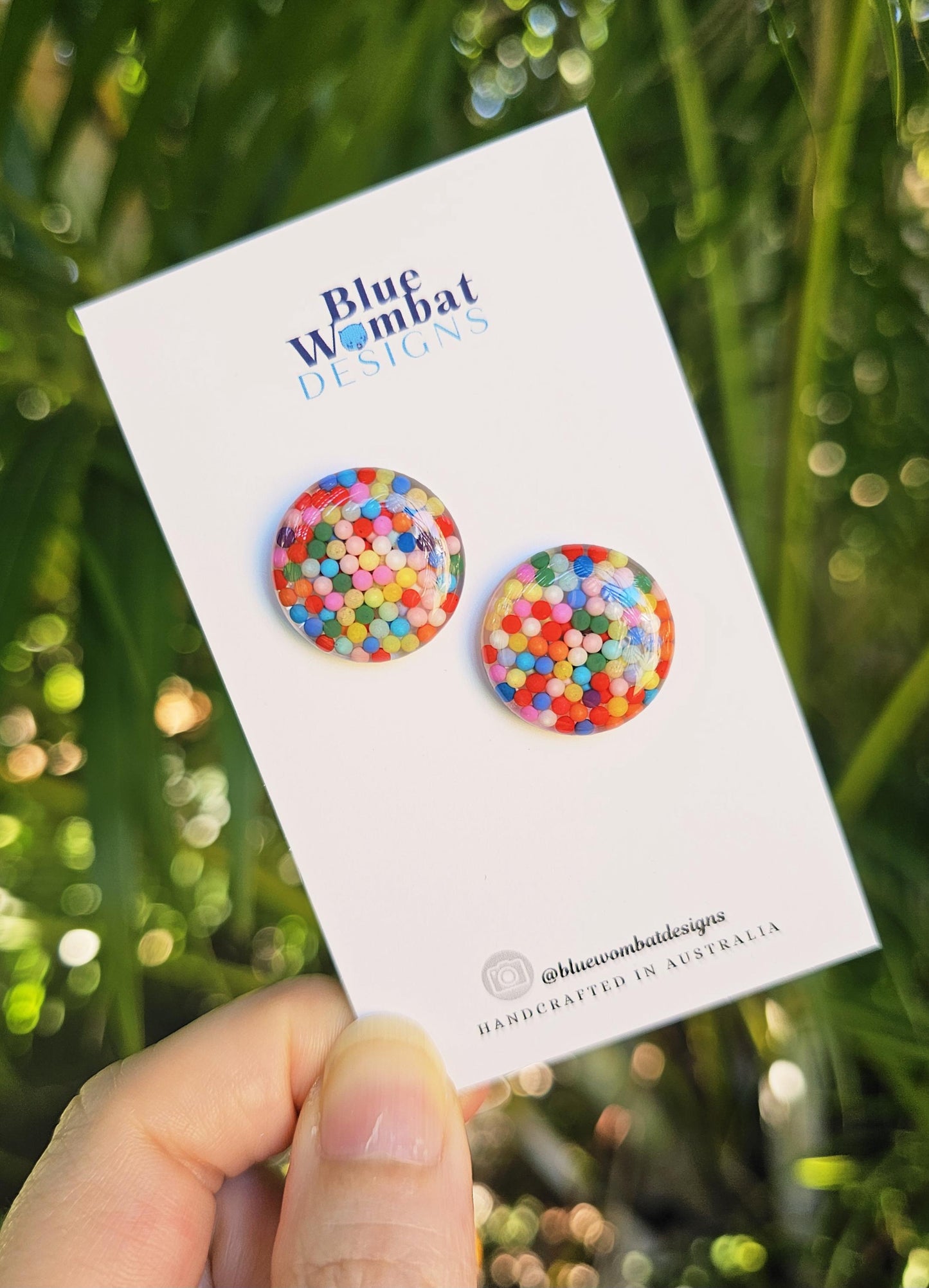 Colourful Resin Domed Mixed Clay Balls Studs 20mm