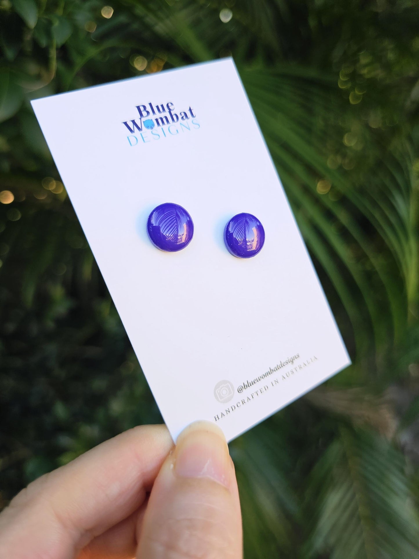 Purple Resin Domed Studs 12mm